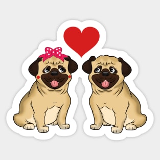 Pug love Sticker